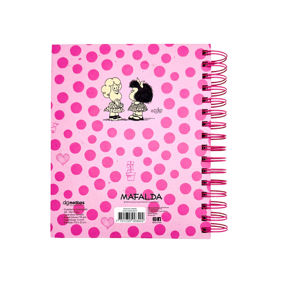 Cuaderno A5 Mafalda (rosado)