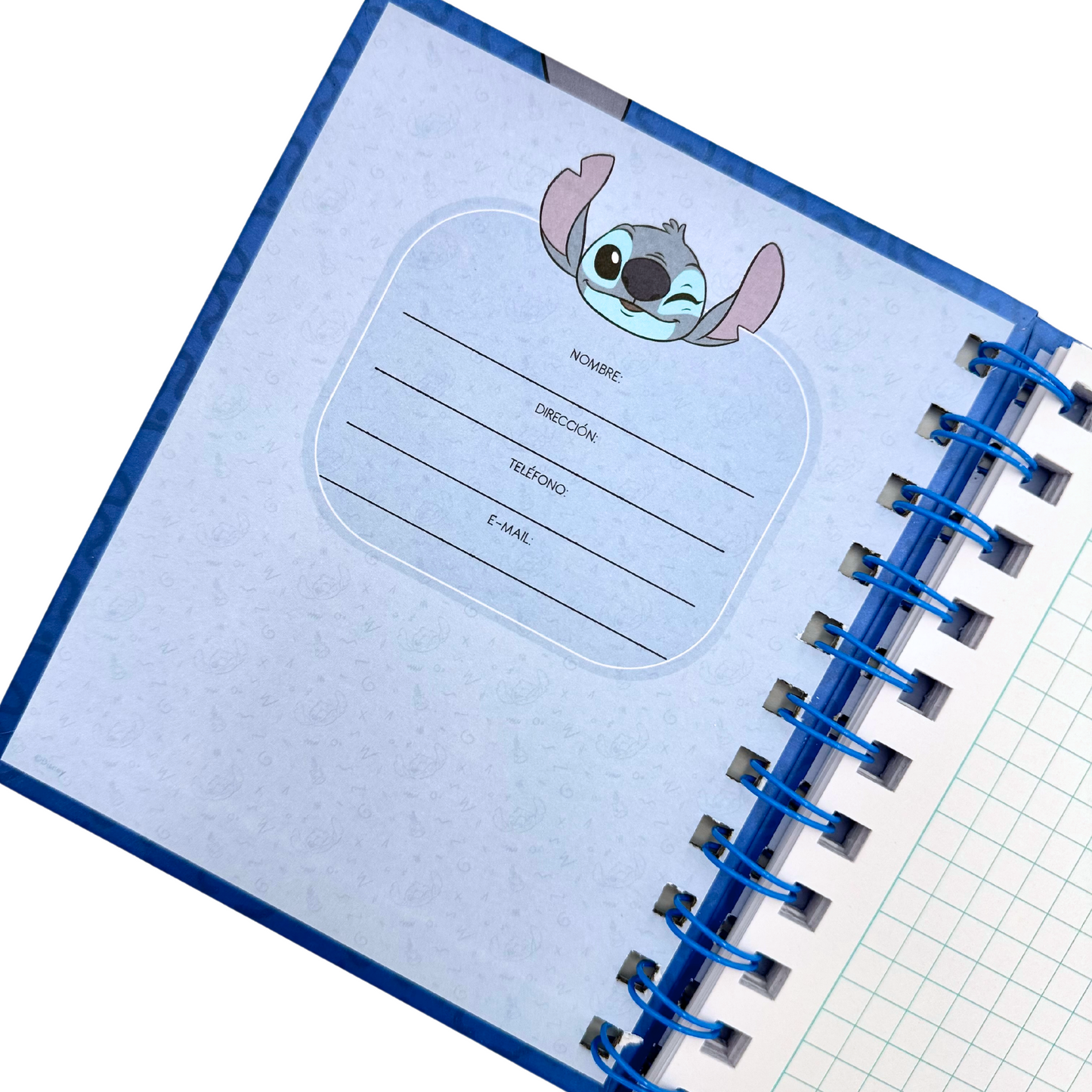 Libreta A6 Stitch (celeste)