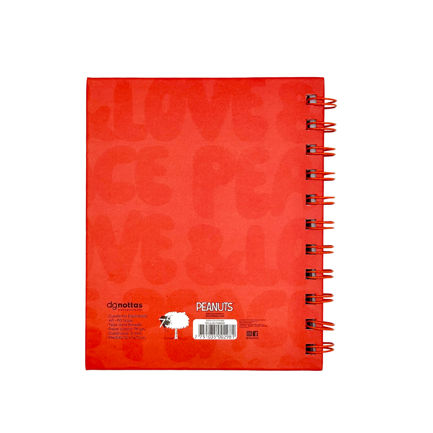 Libreta A6 Snoopy (naranja)