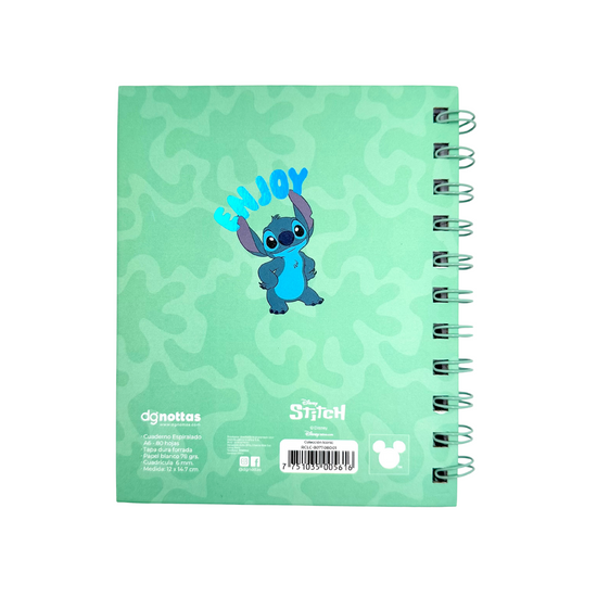 Libreta A6 Stitch (verde agua)