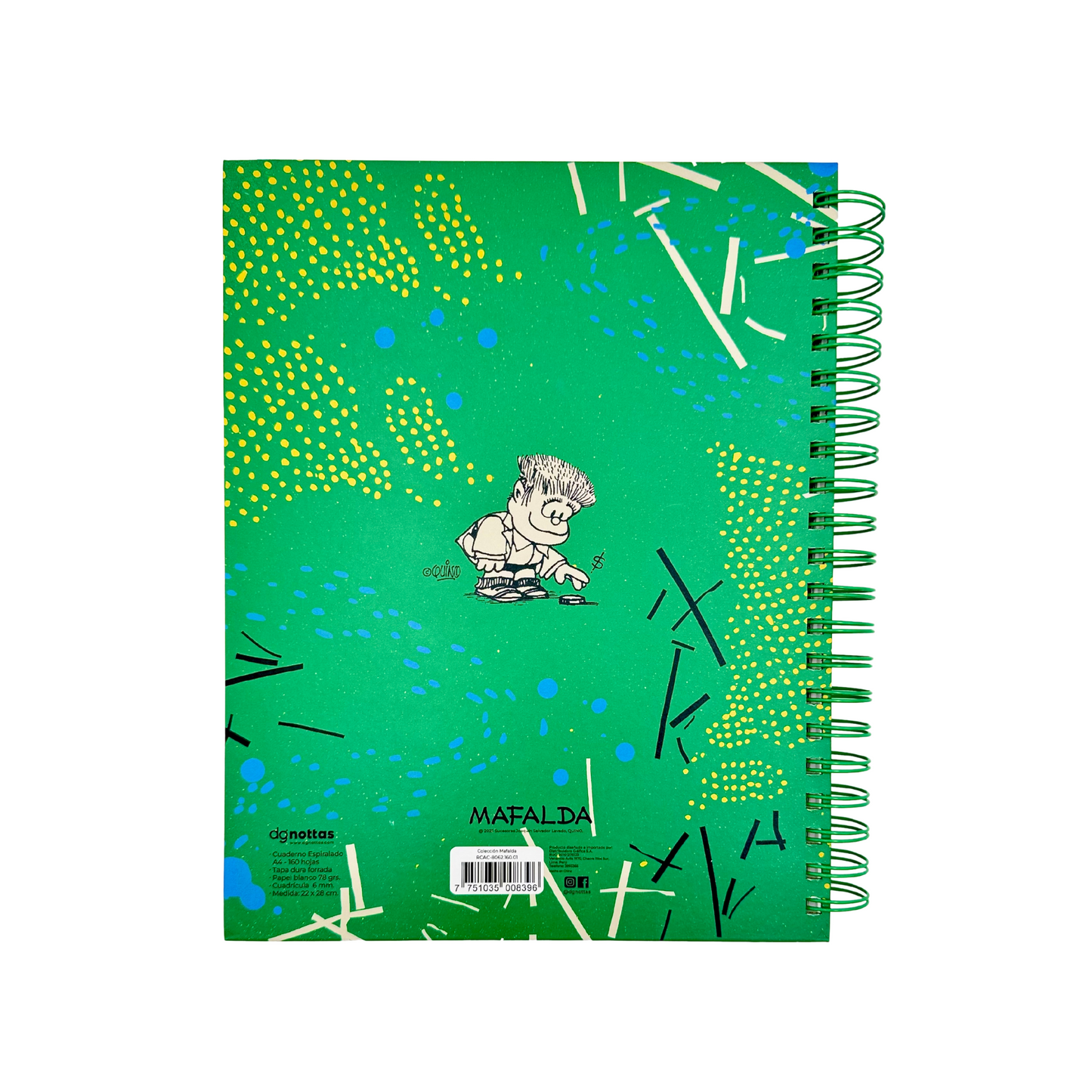 Cuaderno A4 Mafalda (verde)