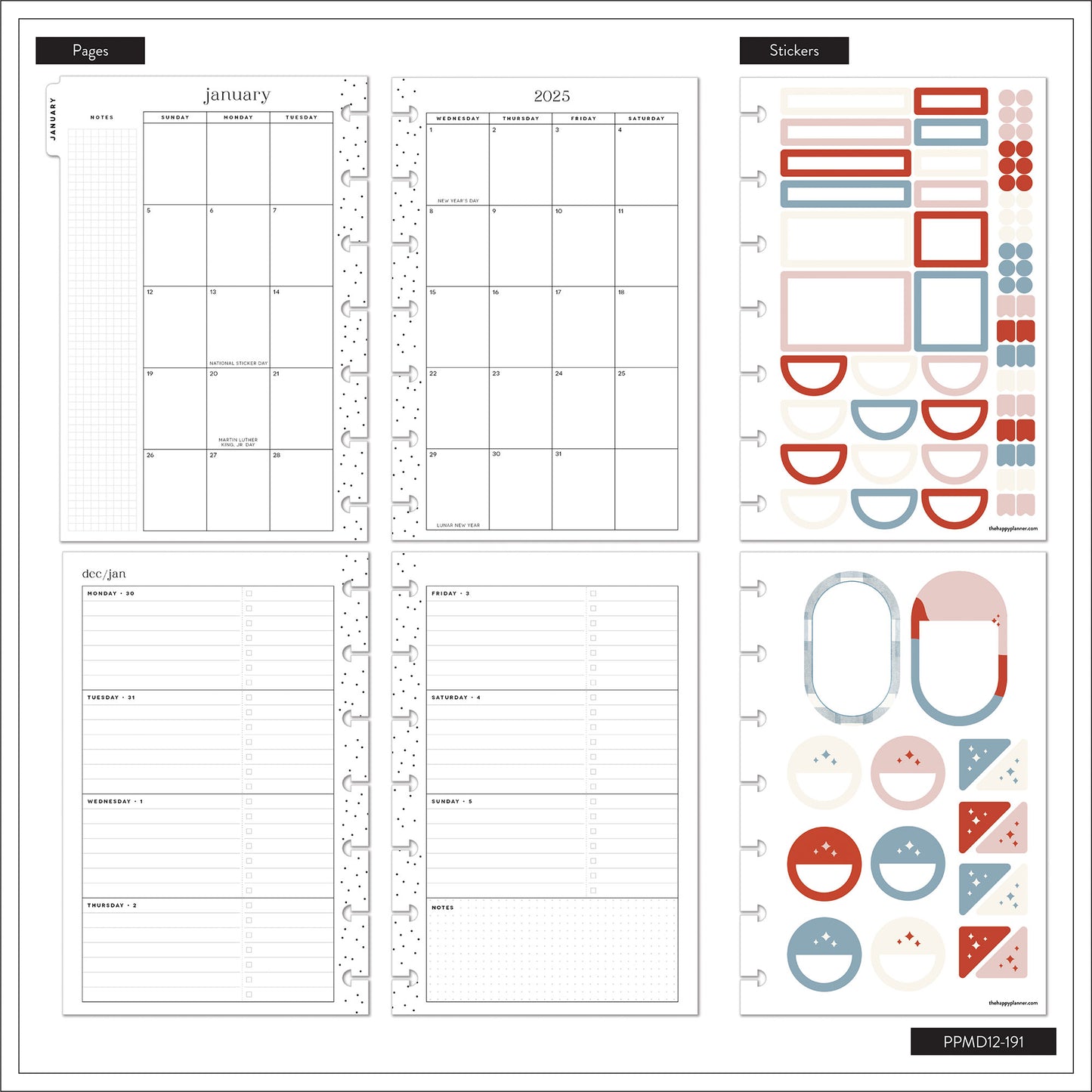 Happy Planner Mini 2025 Hues of Blues